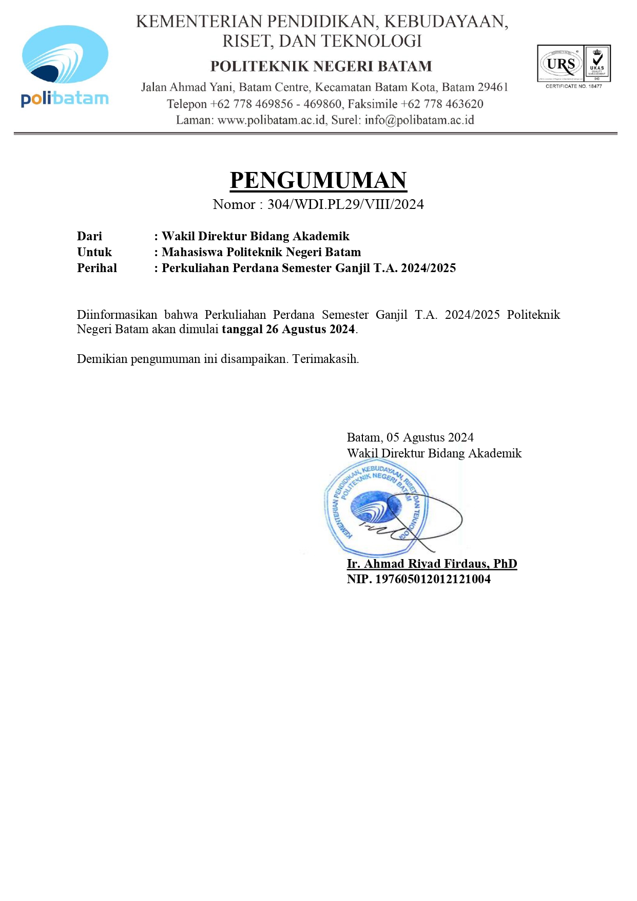 Attachment Pengumuman Perkuliahan Perdana Semester Ganjil TA 2024_2025 (1)_page-0001.jpg